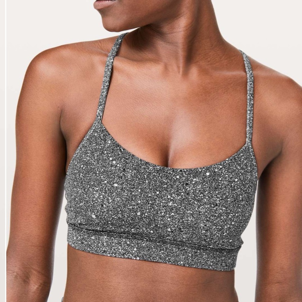 Lululemon Flow Y Bra *Nulu Splatter White Black